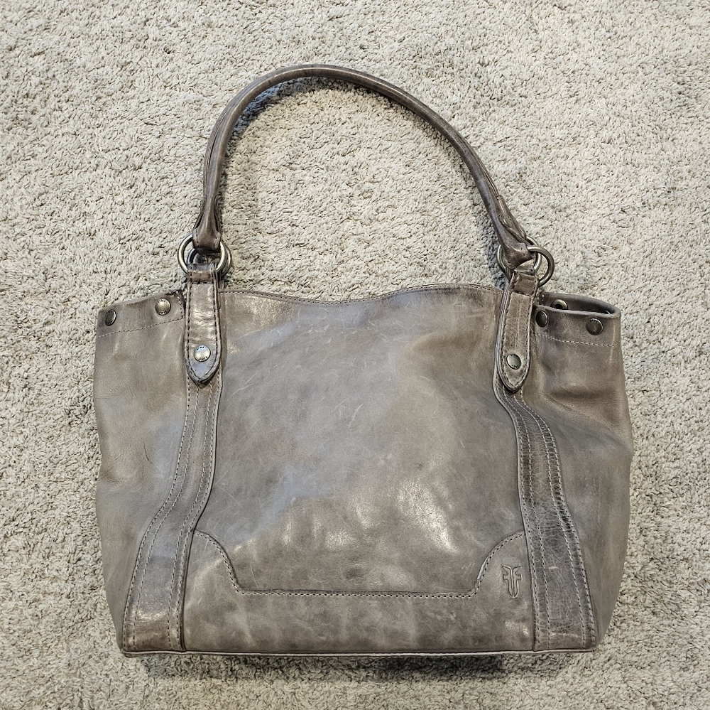 Frye Melissa Leather Shoulder Bag, Grey